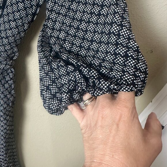 MAEVE for Anthropologie Myka Black Print Wide Leg Jumpsuit with Tie Size 8 - Picture 5 of 12